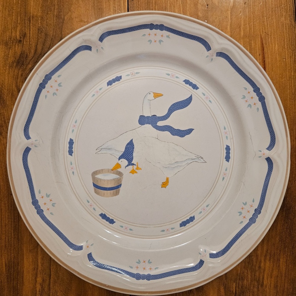 VTG 1987 Newcor Goose Country Plate 10.5" Farmhouse Grannycore Cottagecore Decor